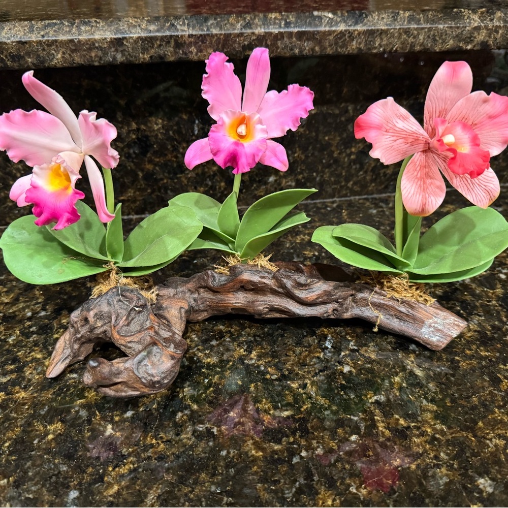 Pink and Green Artificial Orchid Arrangement